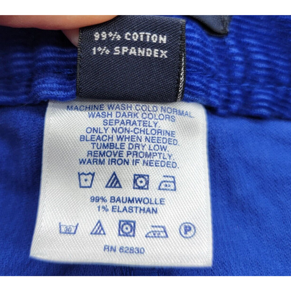 Lands' End Corduroy Jeans (Fit 1) Straight Fit Cobalt Blue Cords - Size 2 - Picture 6 of 7